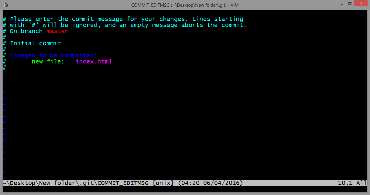 git commit command screenshot 1